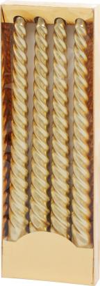 Set 4 lumanari spiralate aurii MagicHome Craciun, 25 cm