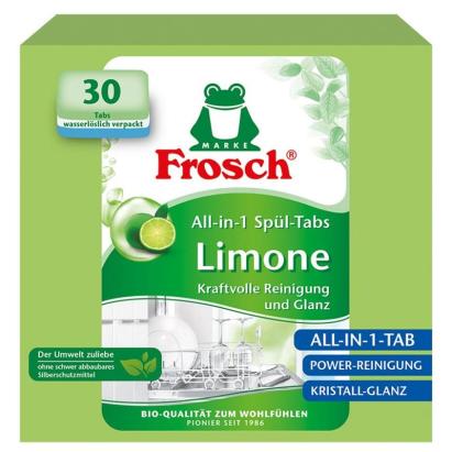 Tablete Frosch All in 1 pentru mașina de spălat vase, lămâie, 30 buc