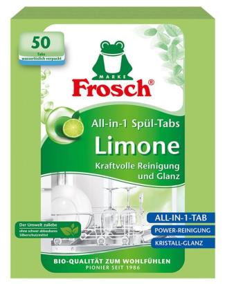Tablete Frosch All in 1 pentru mașina de spălat vase, lămâie, 50 buc