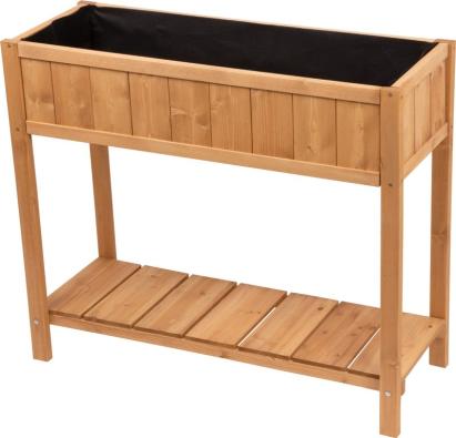 Jardinieră înălțată din lemn cu poliță inferioară, 89x33x76 cm