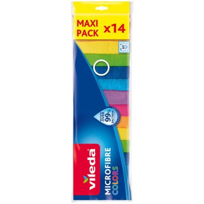 Lavete Vileda Microfibre Colors pentru pardoseli, microfibra, 14 buc