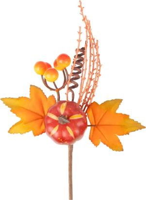 Crenguță decorativă de toamnă MagicHome Nature, portocalie, 22 cm