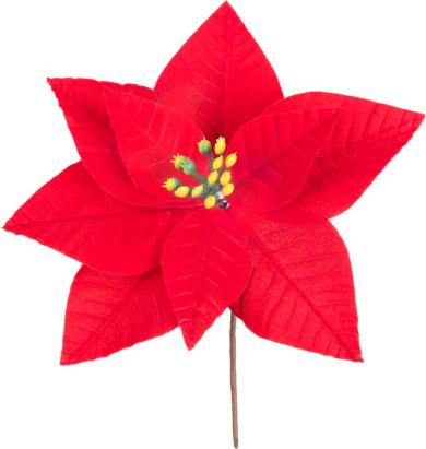 Floare decorativă de Crăciun Poinsettia roșie MagicHome 21 cm