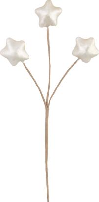 Crenguță decorativă de Crăciun cu stele albe MagicHome, 8,5 cm