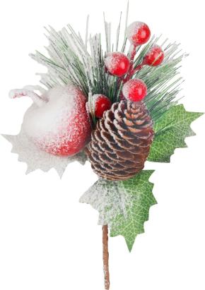 Crenguță decorativă de Crăciun cu aspect nins, 17 cm, MagicHome