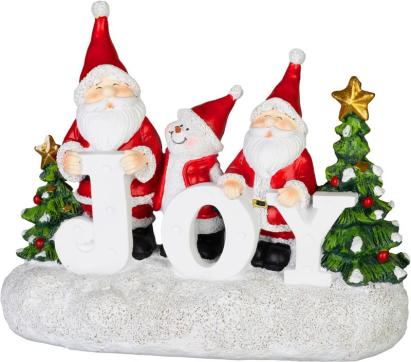 Decorațiune de Crăciun MagicHome Santa JOY din polyresin, 24,5 cm
