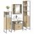 Set de mobilier pentru baie 4 pcs Stejar Sonoma Lemn compozit GartenMobel Dekor