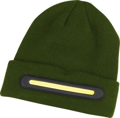 Căciulă de iarnă cu LED Strend Pro Beanie, verde, 40 COB, USB-C