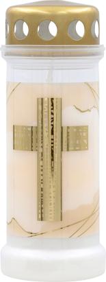 Rezervă candela Bolsius Gravelight NR6L cu cruce aurie, 70h, 170x65 mm