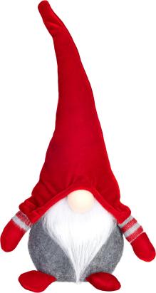 Spiriduș decorativ de Crăciun MagicHome, textil, roșu-gri, 33 cm