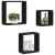 Rafturi de perete cub, 3 buc., negru, MDF GartenMobel Dekor