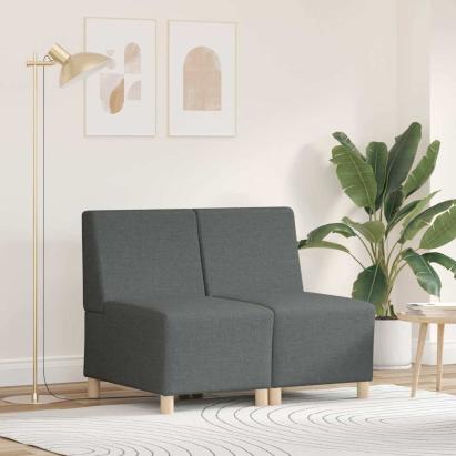Unitate Sofa Modulară Fără Brațe 2 pcs Gri închis GartenMobel Dekor