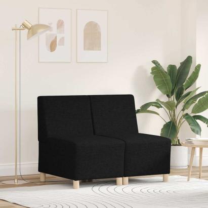 Unitate Sofa Modulară Fără Brațe 2 pcs Negru 55 x 74 x 82 cm GartenMobel Dekor