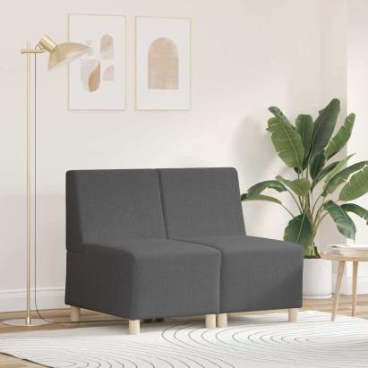 Unitate Sofa Modulară Fără Brațe 2 pcs Gri închis GartenMobel Dekor