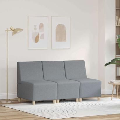 Unitate Sofa Modulară Fără Brațe 3 pcs Gri deschis GartenMobel Dekor