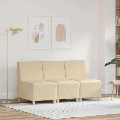 Unitate Sofa Modulară Fără Brațe 3 pcs Crem 55 x 74 x 82 cm GartenMobel Dekor