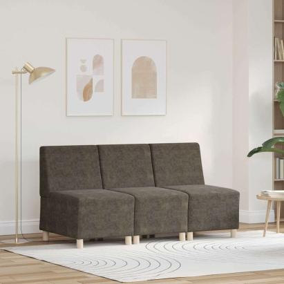 Unitate Sofa Modulară Fără Brațe 3 pcs Gri închis GartenMobel Dekor