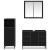 Set de mobilier pentru baie 3 pcs Stejar Negru Lemn compozit GartenMobel Dekor