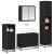 Set de mobilier pentru baie 4 pcs Stejar Negru Lemn compozit GartenMobel Dekor