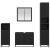 Set de mobilier pentru baie 4 pcs Stejar Negru Lemn compozit GartenMobel Dekor