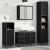 Set de mobilier pentru baie 4 pcs Stejar Negru Lemn compozit GartenMobel Dekor