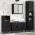 Set de mobilier pentru baie 4 pcs Stejar Negru Lemn compozit GartenMobel Dekor