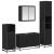 Set de mobilier pentru baie 4 pcs Stejar Negru Lemn compozit GartenMobel Dekor