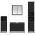 Set de mobilier pentru baie 4 pcs Stejar Negru Lemn compozit GartenMobel Dekor