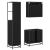 Set de mobilier pentru baie 3 pcs Stejar Negru Lemn compozit GartenMobel Dekor