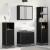 Set de mobilier pentru baie 3 pcs Stejar Negru Lemn compozit GartenMobel Dekor