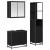 Set de mobilier pentru baie 3 pcs Stejar Negru Lemn compozit GartenMobel Dekor