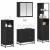 Set de mobilier pentru baie 4 pcs Stejar Negru Lemn compozit GartenMobel Dekor
