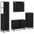 Set de mobilier pentru baie 4 pcs Stejar Negru Lemn compozit GartenMobel Dekor