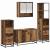 Set de mobilier pentru baie 4 pcs Lemn Vechi Lemn compozit GartenMobel Dekor