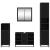 Set de mobilier pentru baie 4 pcs Stejar Negru Lemn compozit GartenMobel Dekor