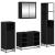 Set de mobilier pentru baie 4 pcs Stejar Negru Lemn compozit GartenMobel Dekor