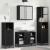 Set de mobilier pentru baie 4 pcs Stejar Negru Lemn compozit GartenMobel Dekor
