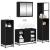 Set de mobilier pentru baie 4 pcs Stejar Negru Lemn compozit GartenMobel Dekor