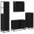 Set de mobilier pentru baie 4 pcs Stejar Negru Lemn compozit GartenMobel Dekor