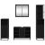 Set de mobilier pentru baie 4 pcs Stejar Negru Lemn compozit GartenMobel Dekor