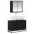 Set de mobilier pentru baie 2 pcs Stejar Negru Lemn compozit GartenMobel Dekor