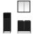 Set de mobilier pentru baie 3 pcs Stejar Negru Lemn compozit GartenMobel Dekor