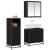 Set de mobilier pentru baie 3 pcs Stejar Negru Lemn compozit GartenMobel Dekor