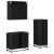 Set de mobilier pentru baie 3 pcs Stejar Negru Lemn compozit GartenMobel Dekor