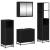 Set de mobilier pentru baie 4 pcs Stejar Negru Lemn compozit GartenMobel Dekor
