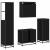 Set de mobilier pentru baie 4 pcs Stejar Negru Lemn compozit GartenMobel Dekor