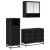 Set de mobilier pentru baie 3 pcs Stejar Negru Lemn compozit GartenMobel Dekor
