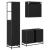 Set de mobilier pentru baie 3 pcs Stejar Negru Lemn compozit GartenMobel Dekor