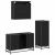 Set de mobilier pentru baie 3 pcs Stejar Negru Lemn compozit GartenMobel Dekor