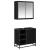 Set de mobilier pentru baie 2 pcs Stejar Negru Lemn compozit GartenMobel Dekor